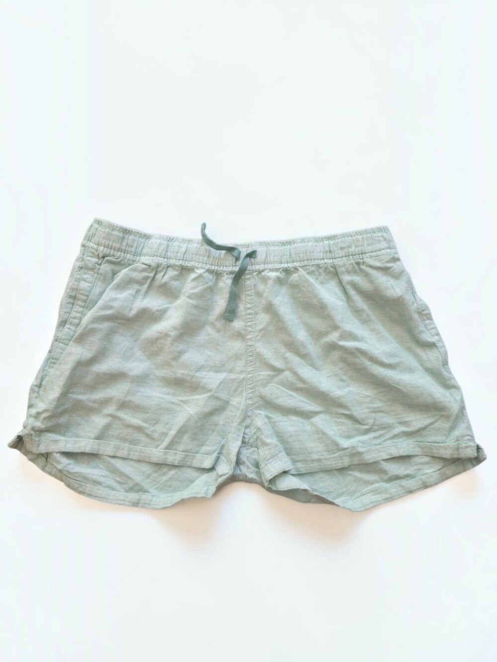 Patagonia Hemp Organic Cotton Shorts Women's M Sage Green Elastic Waist - Picture 2 of 4